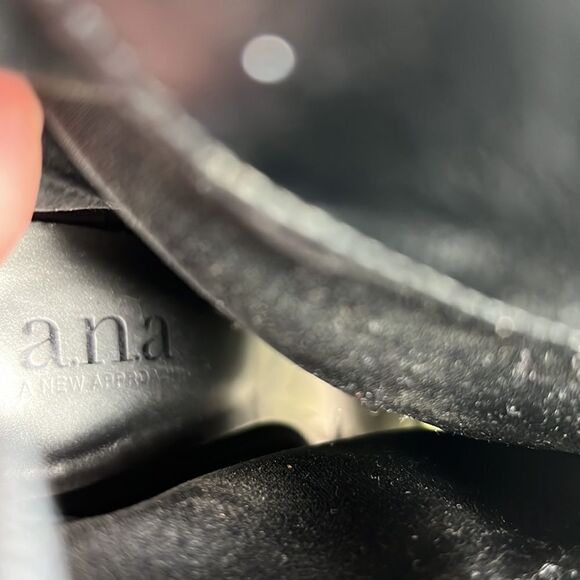 ANA VELOUR ANKLE BOOTS PEEP TOE - BLACK Size 8M - Picture 9 of 9